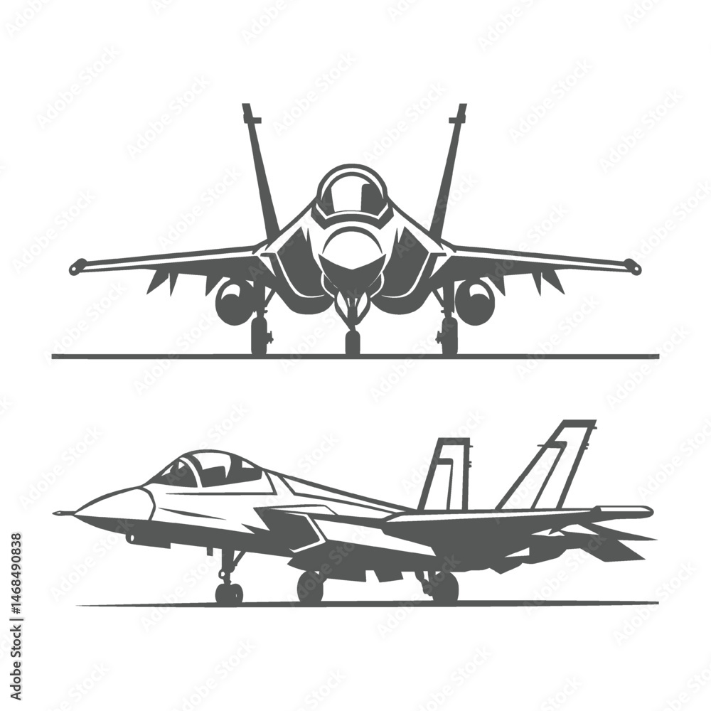 Fototapeta premium military fighter vector illustration