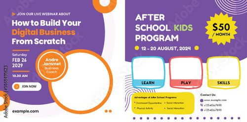 Online digital business webinar promotion with after school program offer