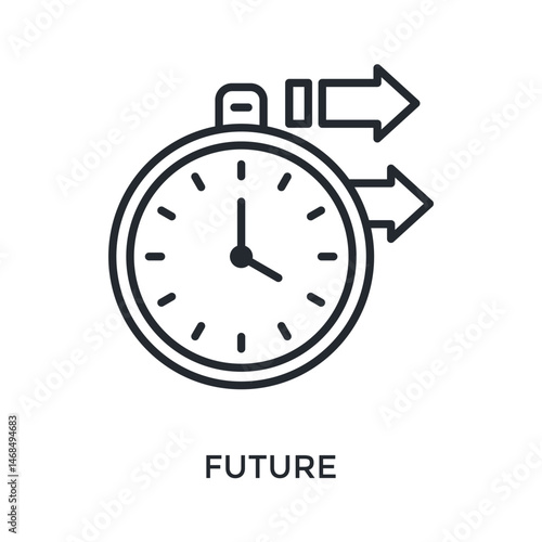 Future Icon Outline Style. Vector Illustration For Graphic Design