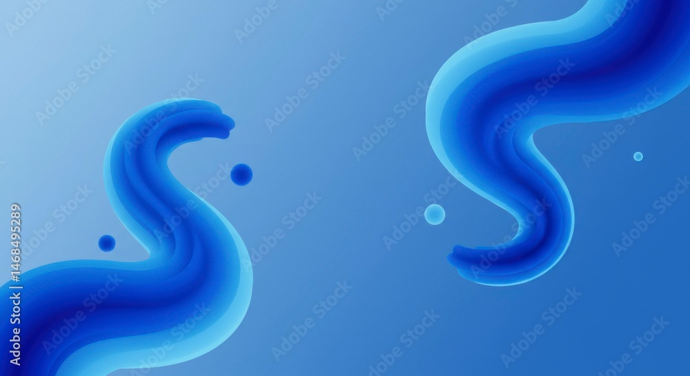 Abstract blue flowing shapes Abstract blue flowing shapes