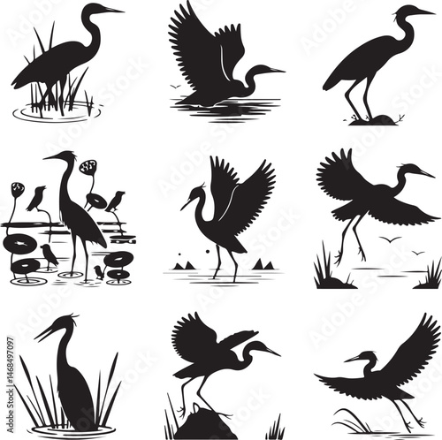 Heron Silhouette SVG – Elegant Bird Design for Nature Crafts & Decor"

"Great Blue Heron Clipart – Minimalist Bird Art for Shirts & Prints"

"Flying Heron SVG – Wildlife Silhouette for Cricut & DIY Pr