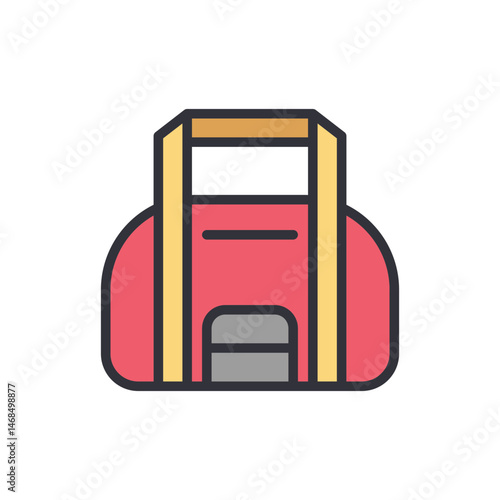 Stylized duffel bag icon for gym, sports and travel needs illustration