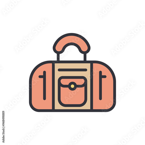 Stylized vector illustration of a duffel bag ideal for sports or travel