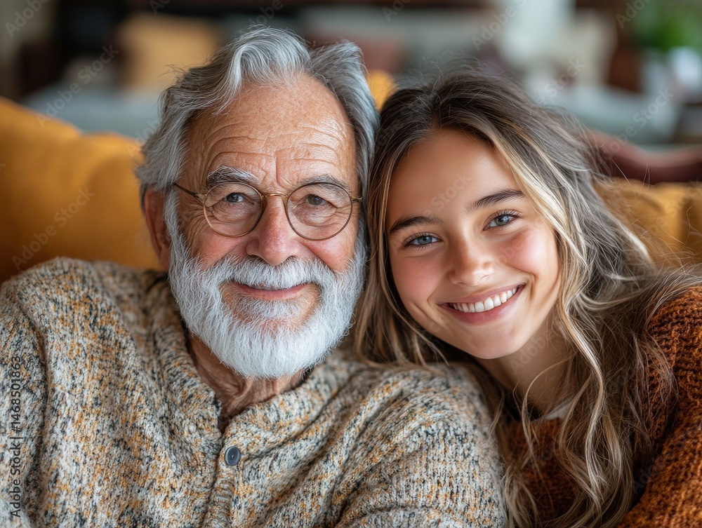Happy grandpa and granddaughter portrait. Happy grandpa and granddaughter portrait.