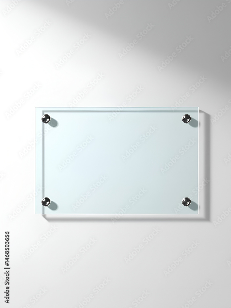 blank glass name plate wallmounted mockup blank glass name plate wallmounted mockup