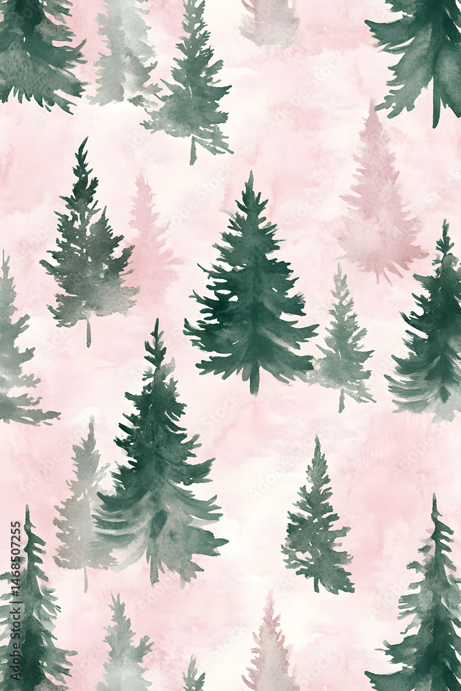 Obraz premium Pink romantic Christmas holiday pattern