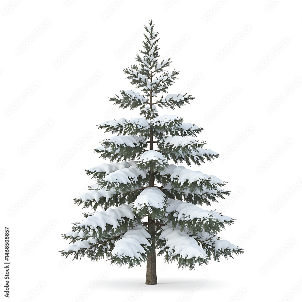 3D Snow Covered Pine Tree Winter Nature 3D Snow Covered Pine Tree Winter Nature
