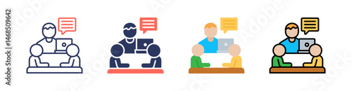Discussion Multi Style Icon Set Vector 