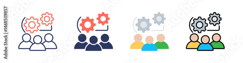 Development Multi Style Icon Set Vector 
