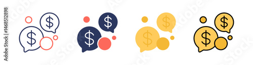 Bubble Multi Style Icon Set Vector 