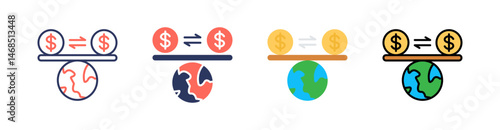 Balance Multi Style Icon Set Vector 