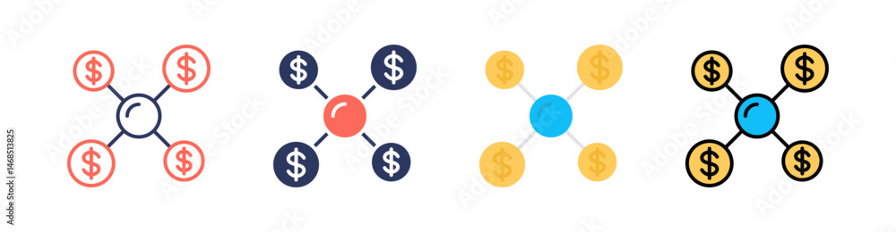 Diversification Multi Style Icon Set Vector Diversification Multi Style Icon Set Vector