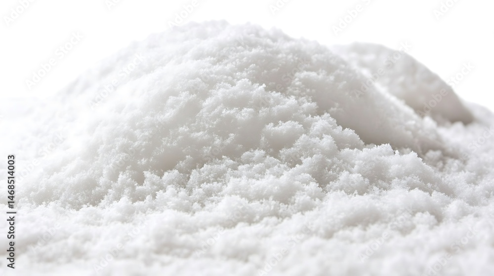 Fluffy mound of pristine white powder on a bright background Fluffy mound of pristine white powder on a bright background