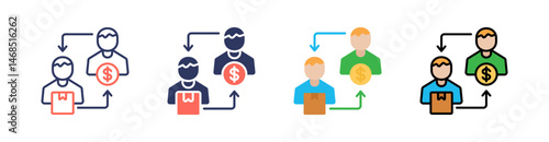 Direct Marketing Multi Style Icon Set Vector 