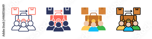 B2C Multi Style Icon Set Vector 
