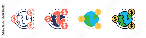 Economy Multi Style Icon Set Vector 