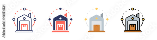 Distributor Multi Style Icon Set Vector 