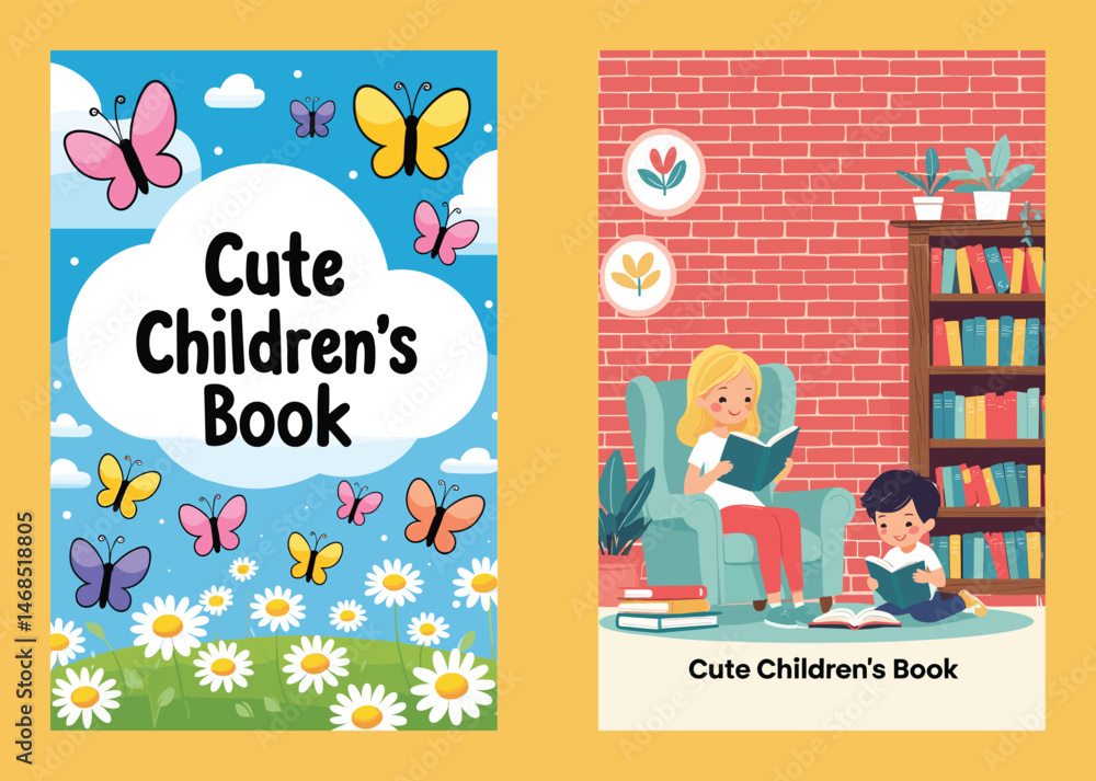 Obraz premium Colorful Illustrations For A Childerns Book Cover And Inside Pages