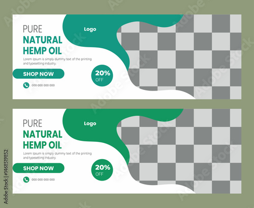  CBD oil facebook cover  template design
