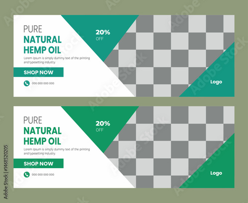  Hemp product cbd oil facebook timeline cover and social media banner 
