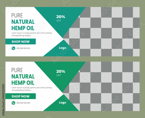  Hemp oil social media Facebook cover template design
