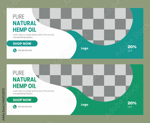 Hemp product cbd oil social media facebook cover template
