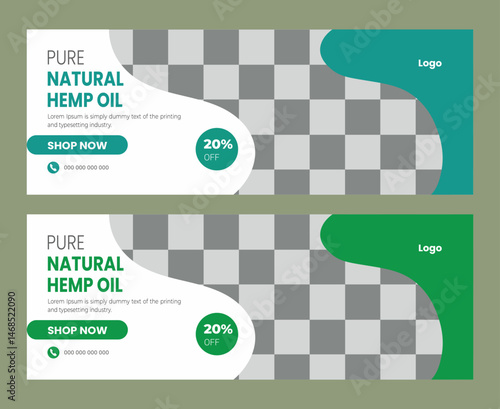  Hemp oil social media Facebook cover template design
