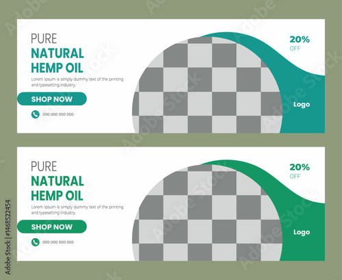  Hemp product cbd oil social media facebook cover template
