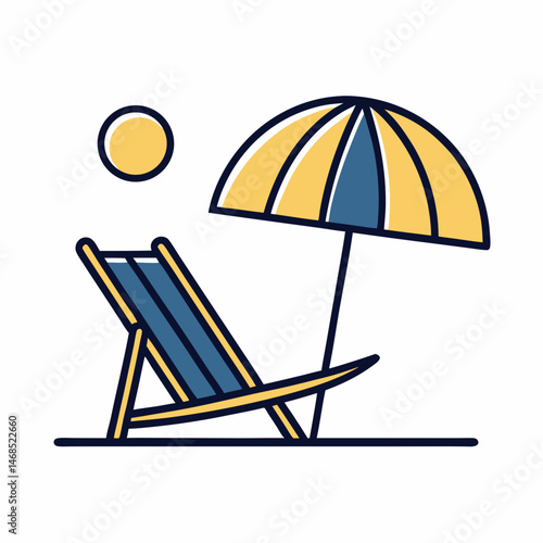 beach icon set