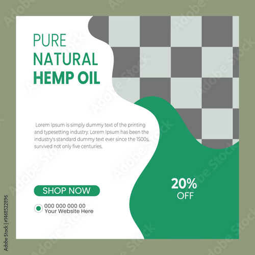  Hemp or CBD oil social media post template