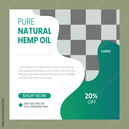  Hemp or CBD oil social media post template