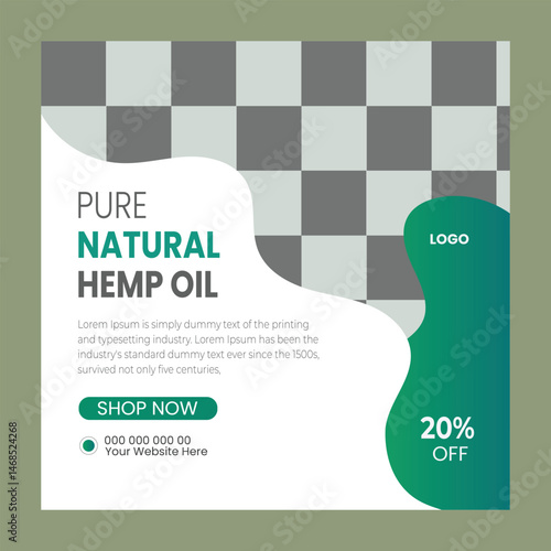  Hemp or CBD oil social media post template
