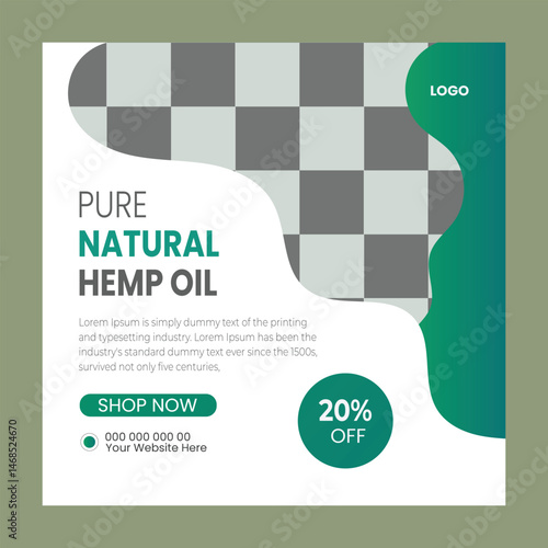  Cbd oil marketing social media post design template