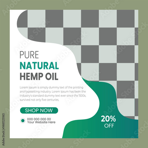  Hemp Oil or CBD oil social media post template
