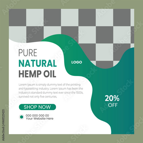  Hemp or CBD oil social media post template and Instagram Post Template
