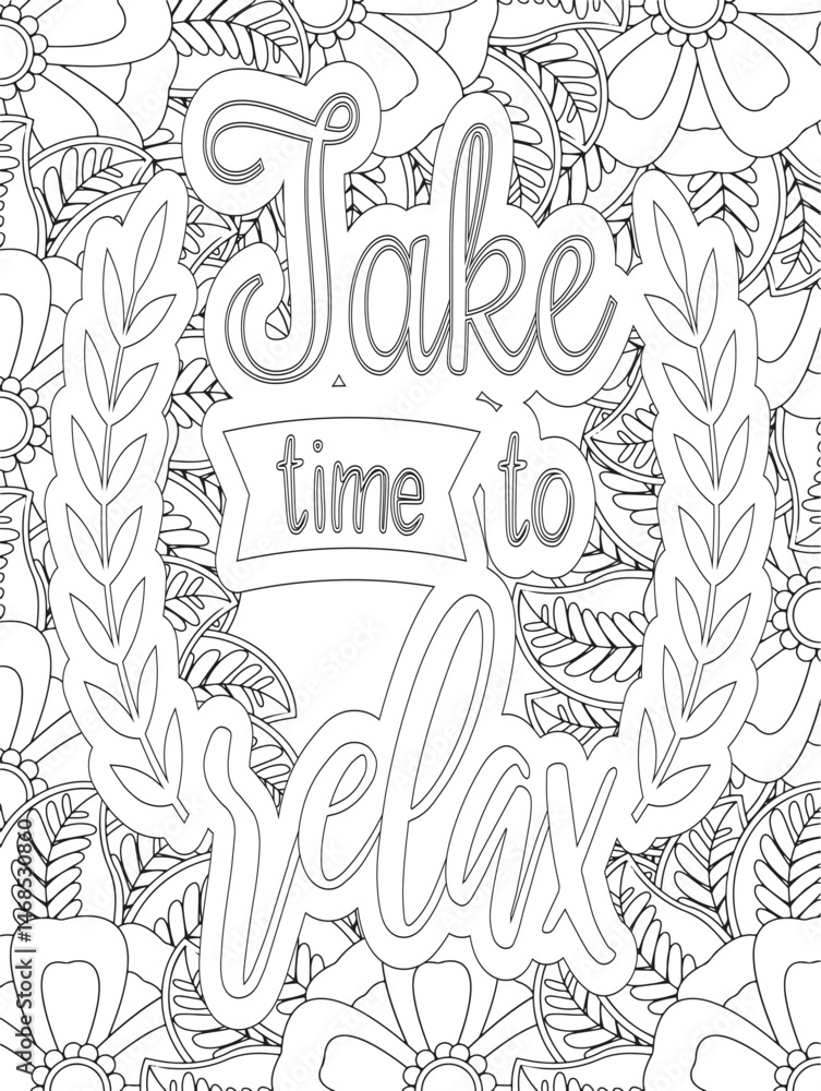 Fototapeta premium Stress Relief Coloring Pages - Adult. Motivational Swear Words Coloring Pages. 