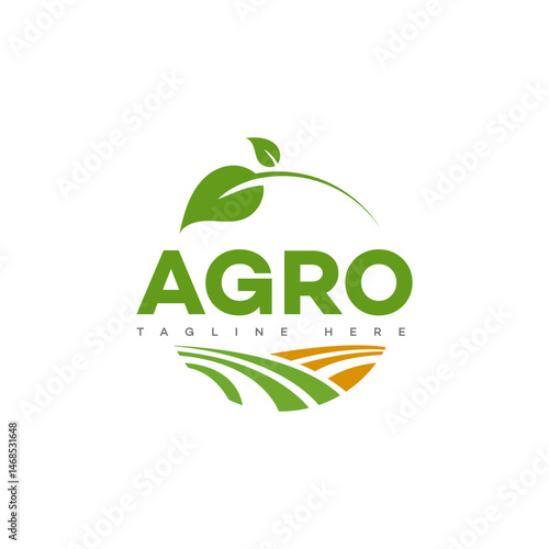 Agro Farming Logo Design Green Leaves, Fields, and Brand