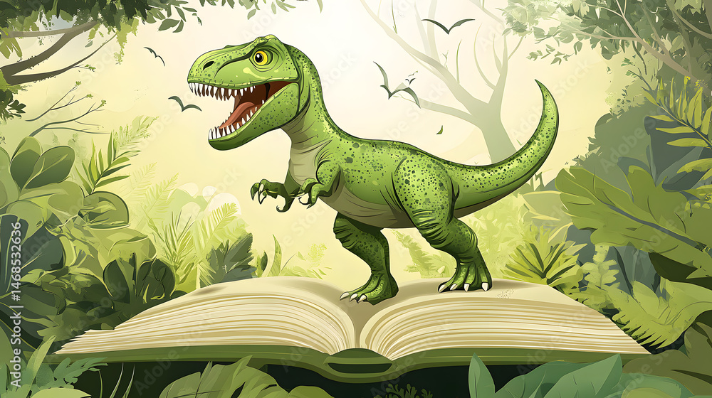 Obraz premium Colorful cartoon cute dinosaur pictures