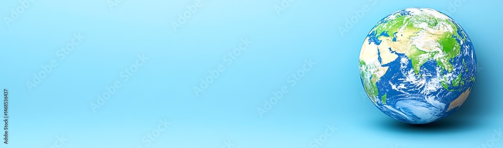 Fototapeta premium Global earth, blue background, banner