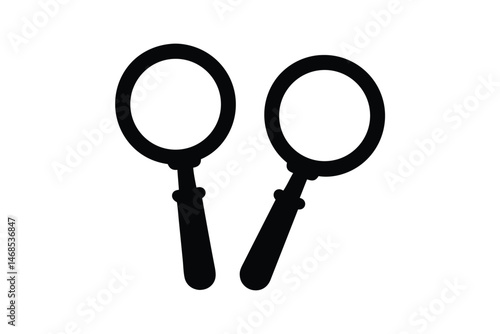 Magnifying glass silhouette, Search magnifying glass icon