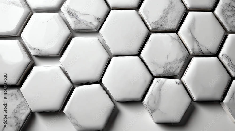 Discover sleek glossy white hexagonal tiles with elegant grey grout lines—perfect for modern kitchens, bathrooms, and backsplashes. Elevate your space with this contemporary geometric tile design! Discover sleek glossy white hexagonal tiles with elegant grey grout lines—perfect for modern kitchens, bathrooms, and backsplashes. Elevate your space with this contemporary geometric tile design!