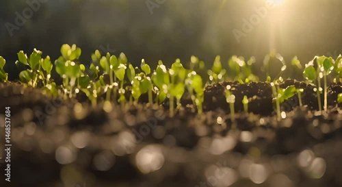 Spring sprouts in the ground