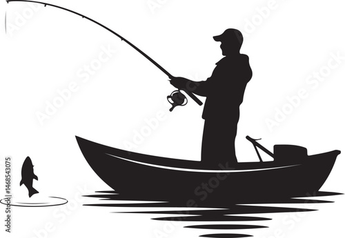Man Fishing on a Boat Silhouette

Fisher with Rod and Big Catch Vector

Night Fishing Scene with Moonlight

Father and Son Fishing Silhouette

Fishing Adventure Wilderness Design