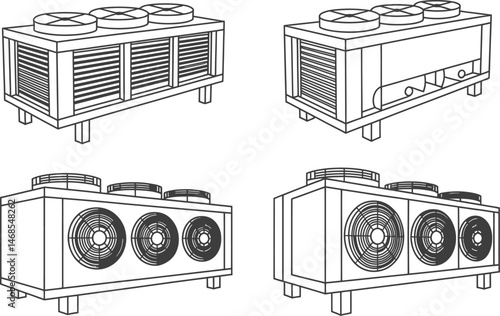 Vector illustration of hvac systems representing cooling units and air conditioning appliances