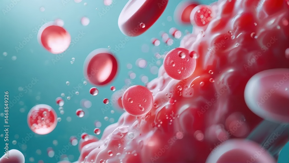Blood Cells Flowing in Bloodstream Blood Cells Flowing in Bloodstream