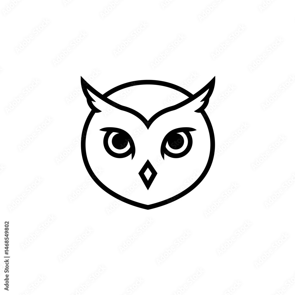 Minimalist Owl Icon: Wisdom, Night, and Design Minimalist Owl Icon: Wisdom, Night, and Design