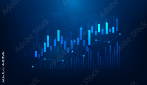 business finance stock investment chart growth success background. stock increase economy trend up. vector illustration fantastic technology.