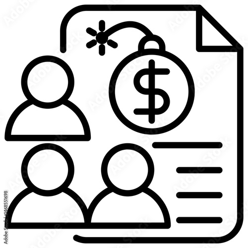 Public Debt Outline Icon