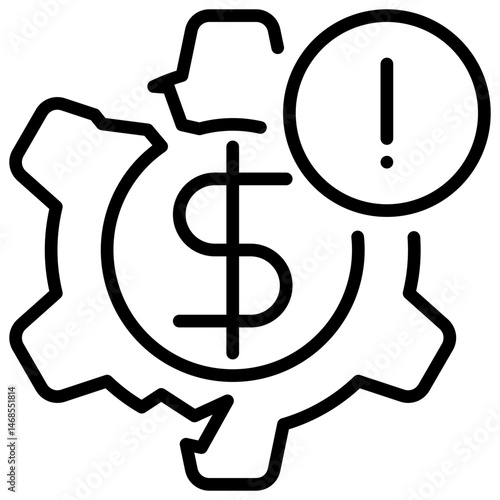Economic Crisis Outline Icon