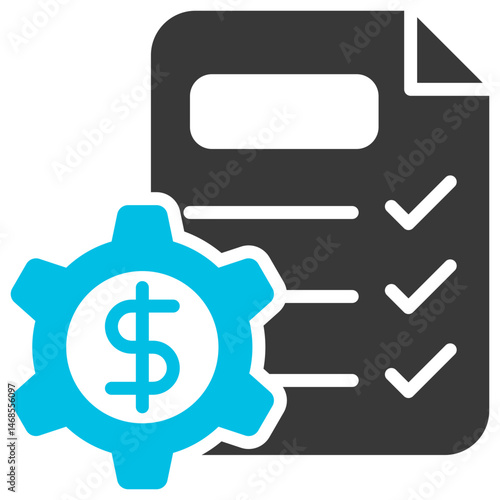 Monetary Policy Glyph Blue Grey Icon